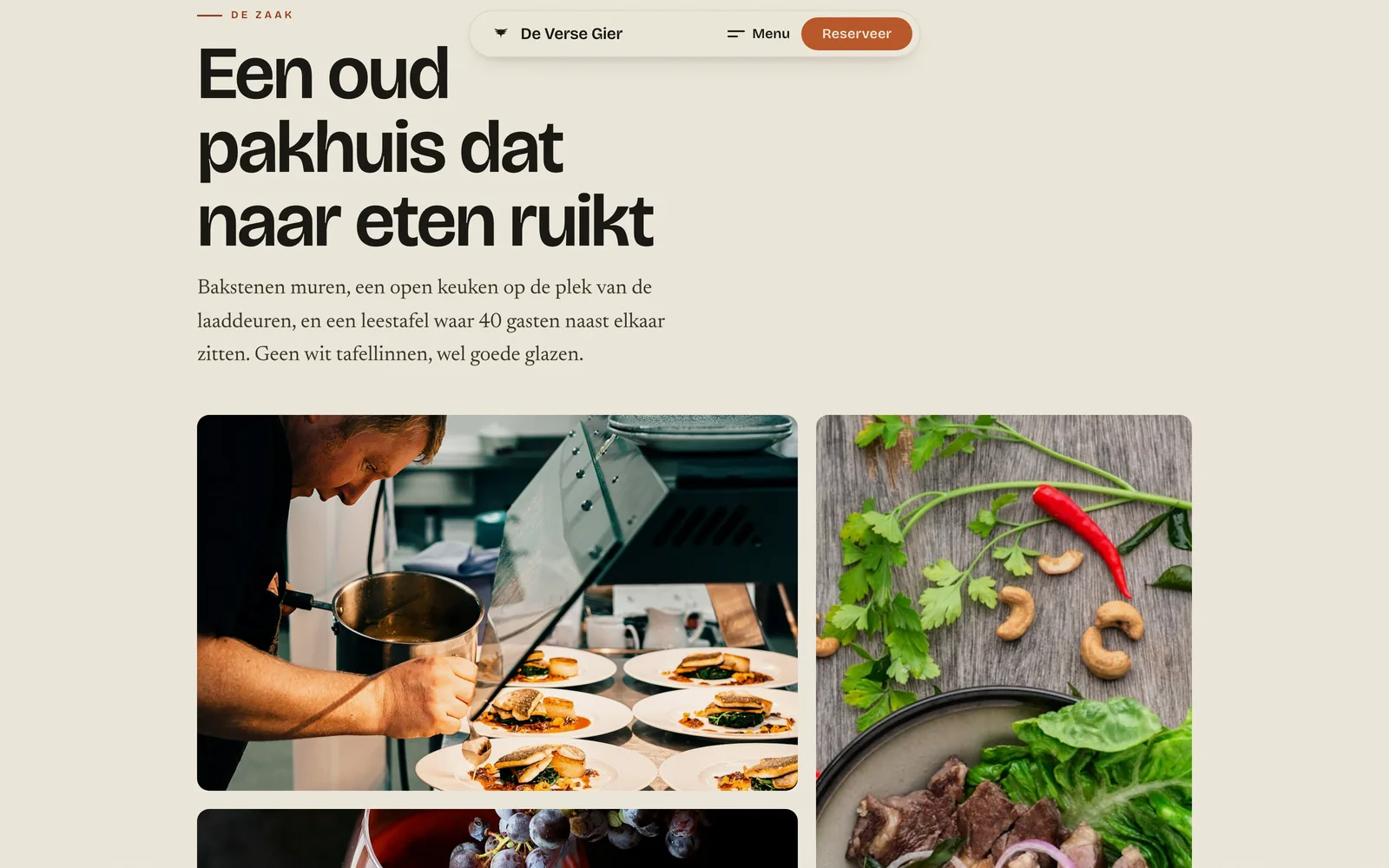 Een oud pakhuis dat naar eten ruikt