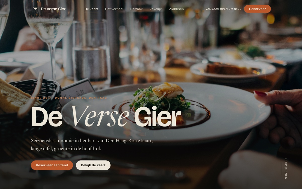 De Verse Gier, websiteontwerp door Haagse Brandmerk
