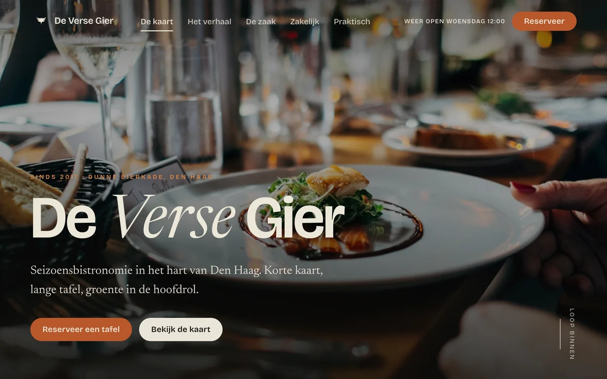 Voorbeeld van een ontwerp: de conceptsite De Verse Gier