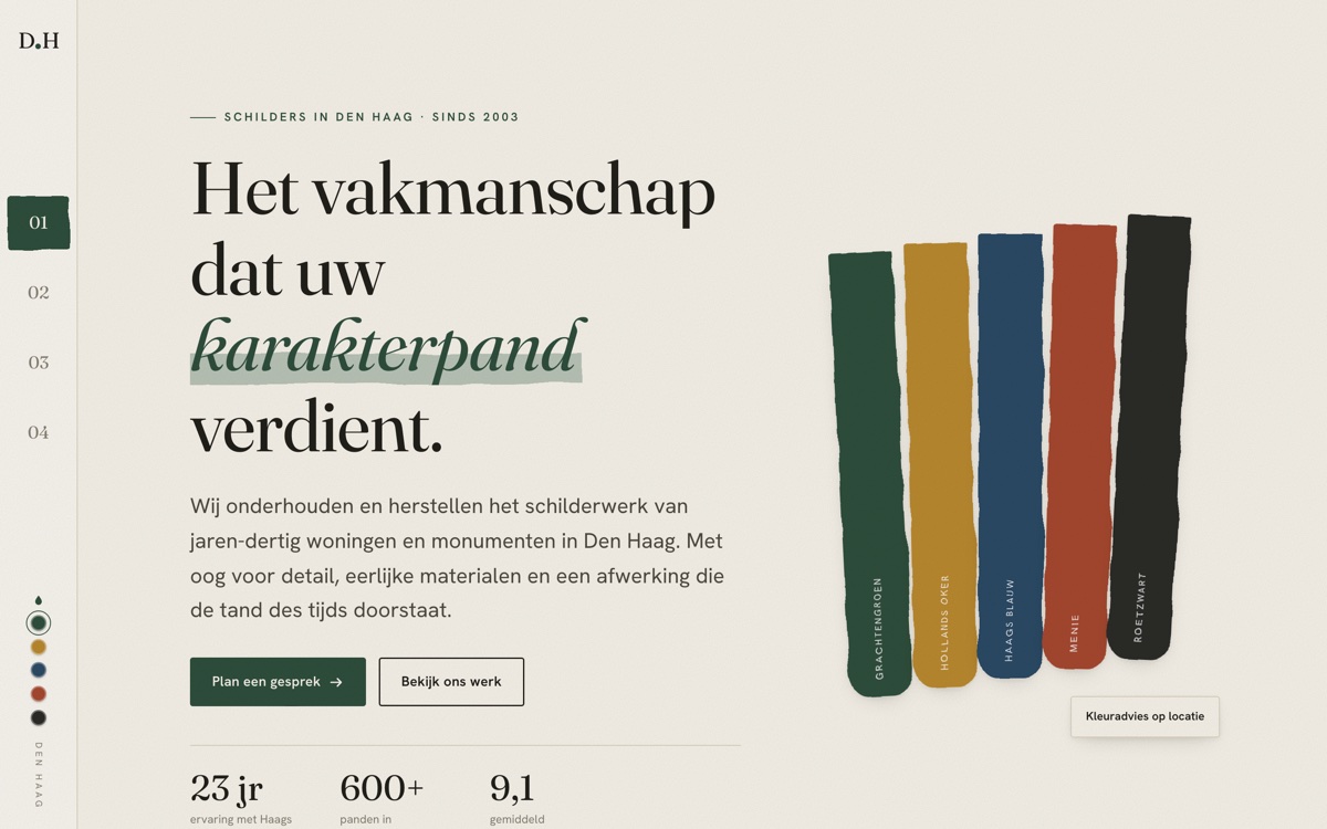 Den Hollander Schilderwerken: desktop-weergave