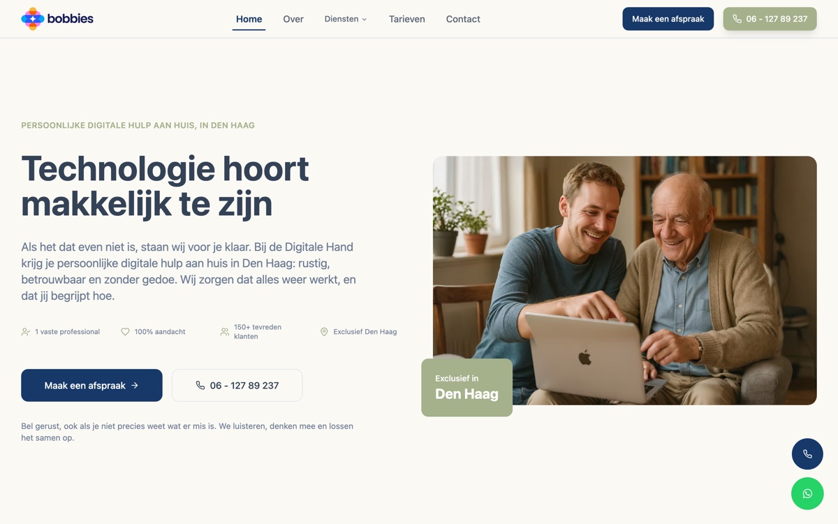 Digitale Hand: live site