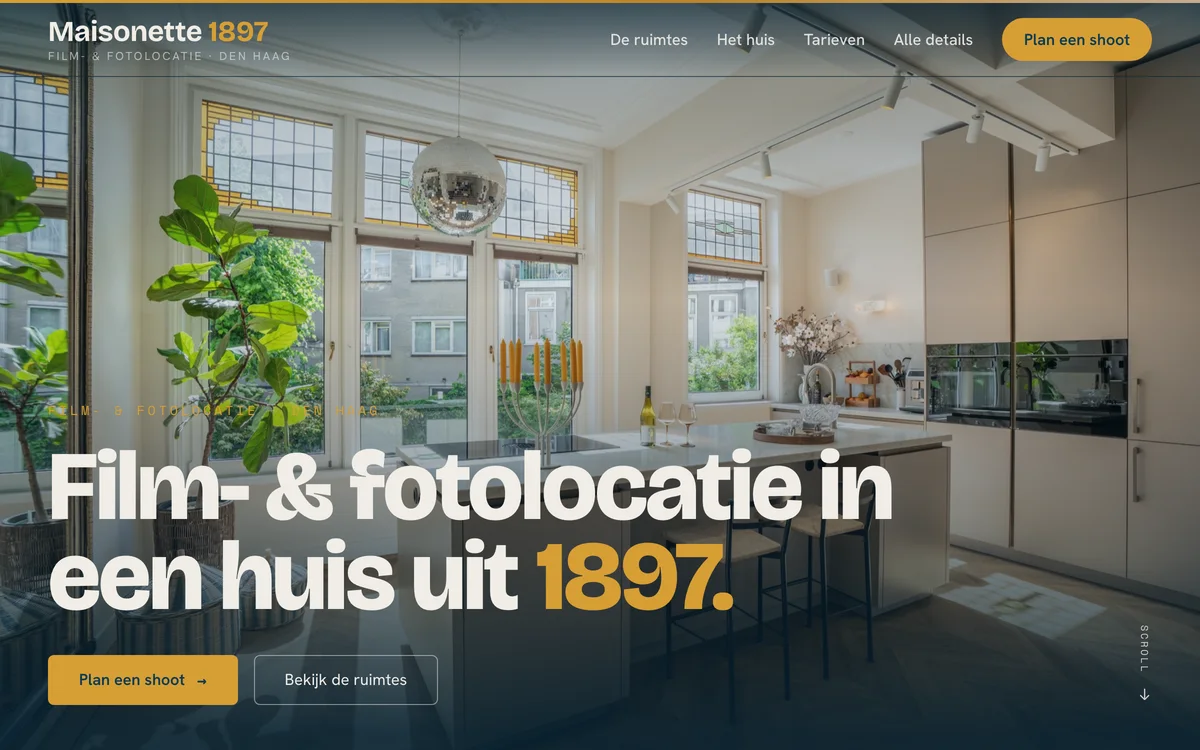 Maisonette 1897, websiteontwerp door Haagse Brandmerk