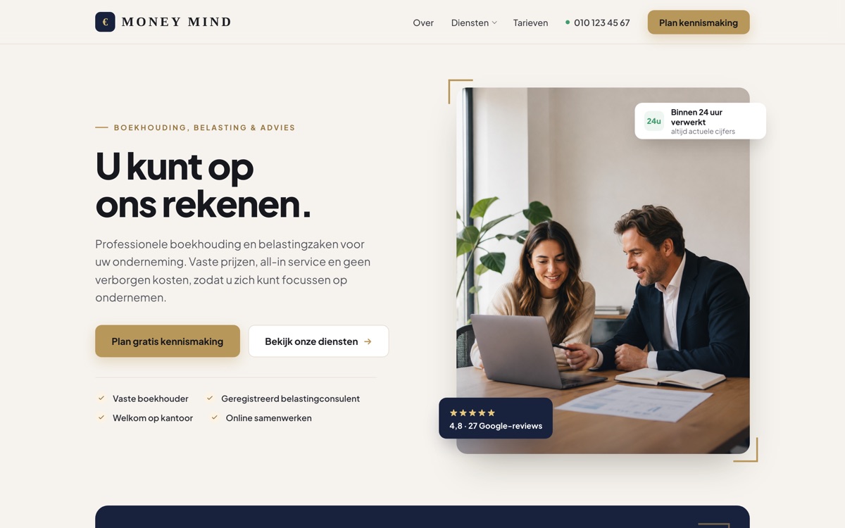 Money Mind: desktop-weergave