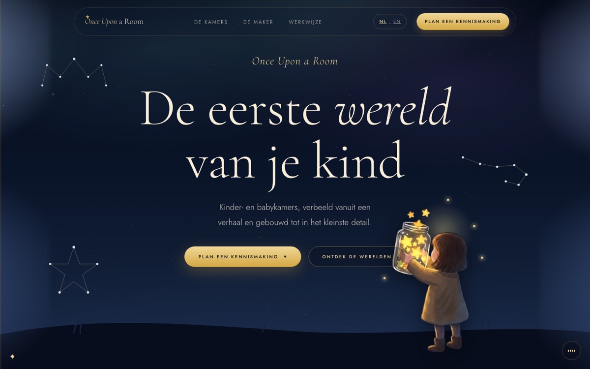 Once Upon a Room, websiteontwerp door Haagse Brandmerk