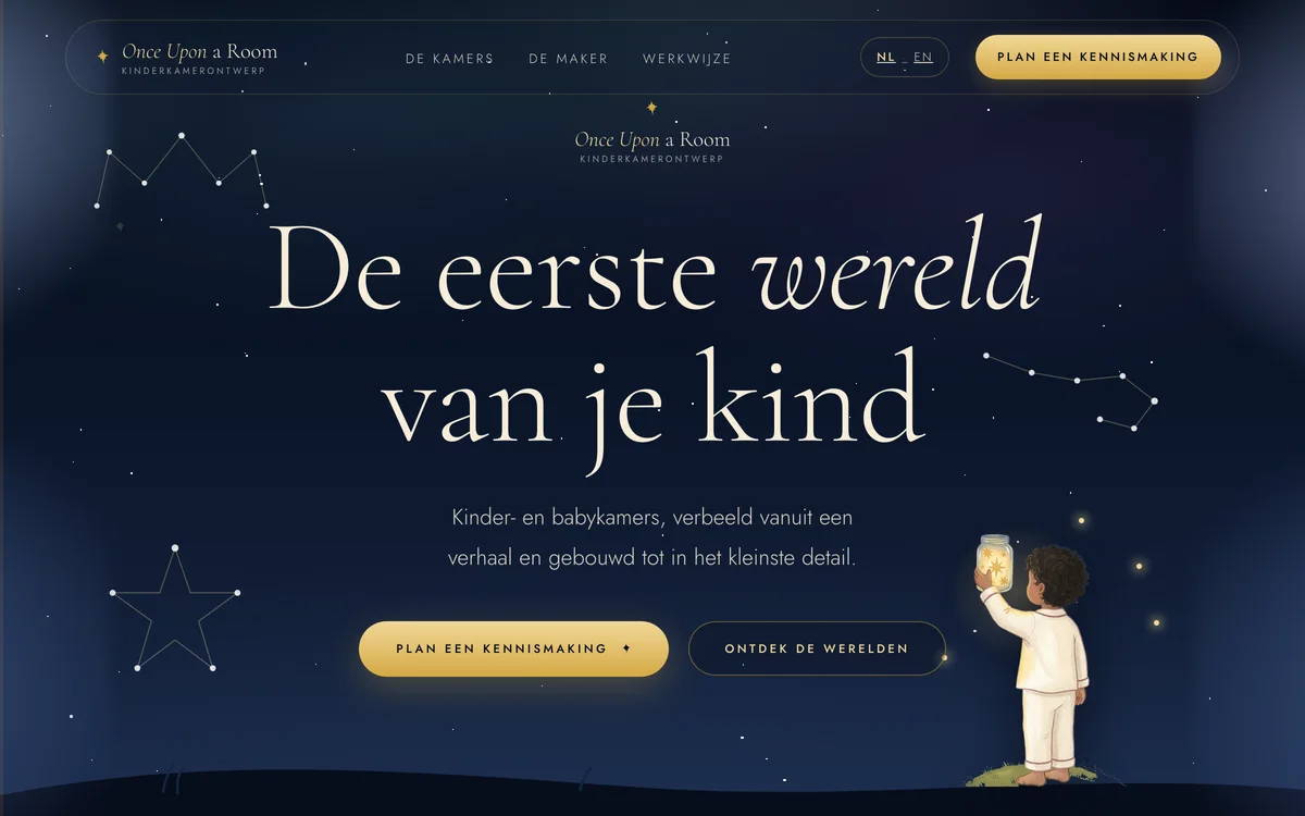 Once Upon a Room, websiteontwerp door Haagse Brandmerk