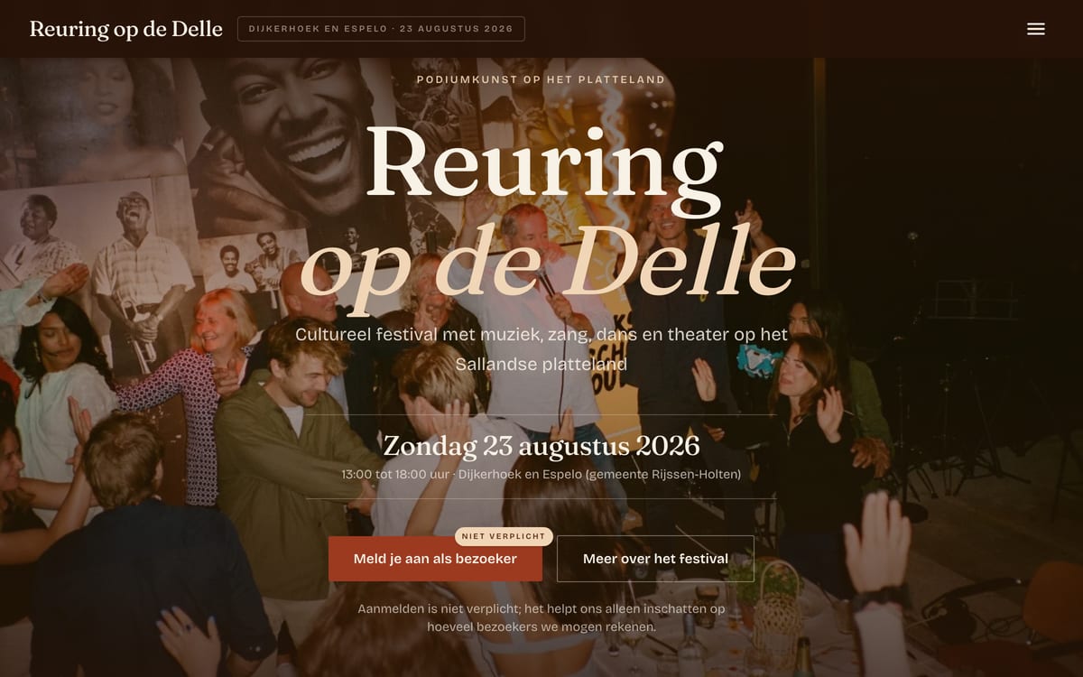 Reuring op de Delle, websiteontwerp door Haagse Brandmerk