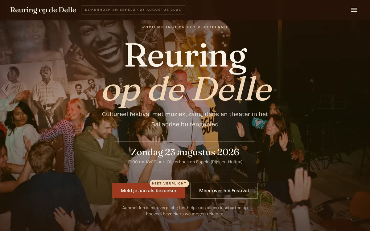 Reuring op de Delle, websiteontwerp door Haagse Brandmerk