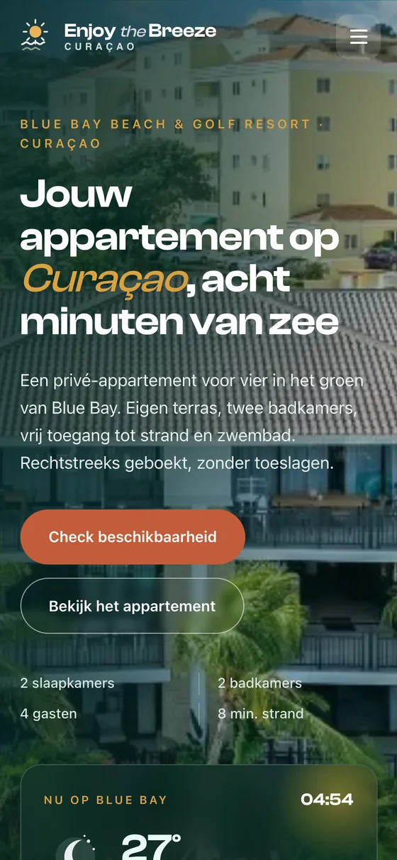 Enjoy The Breeze: mobiele weergave