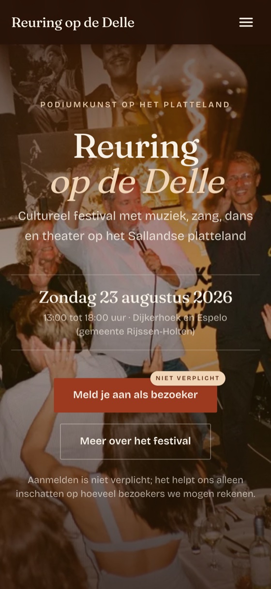 Reuring op de Delle: mobiele weergave