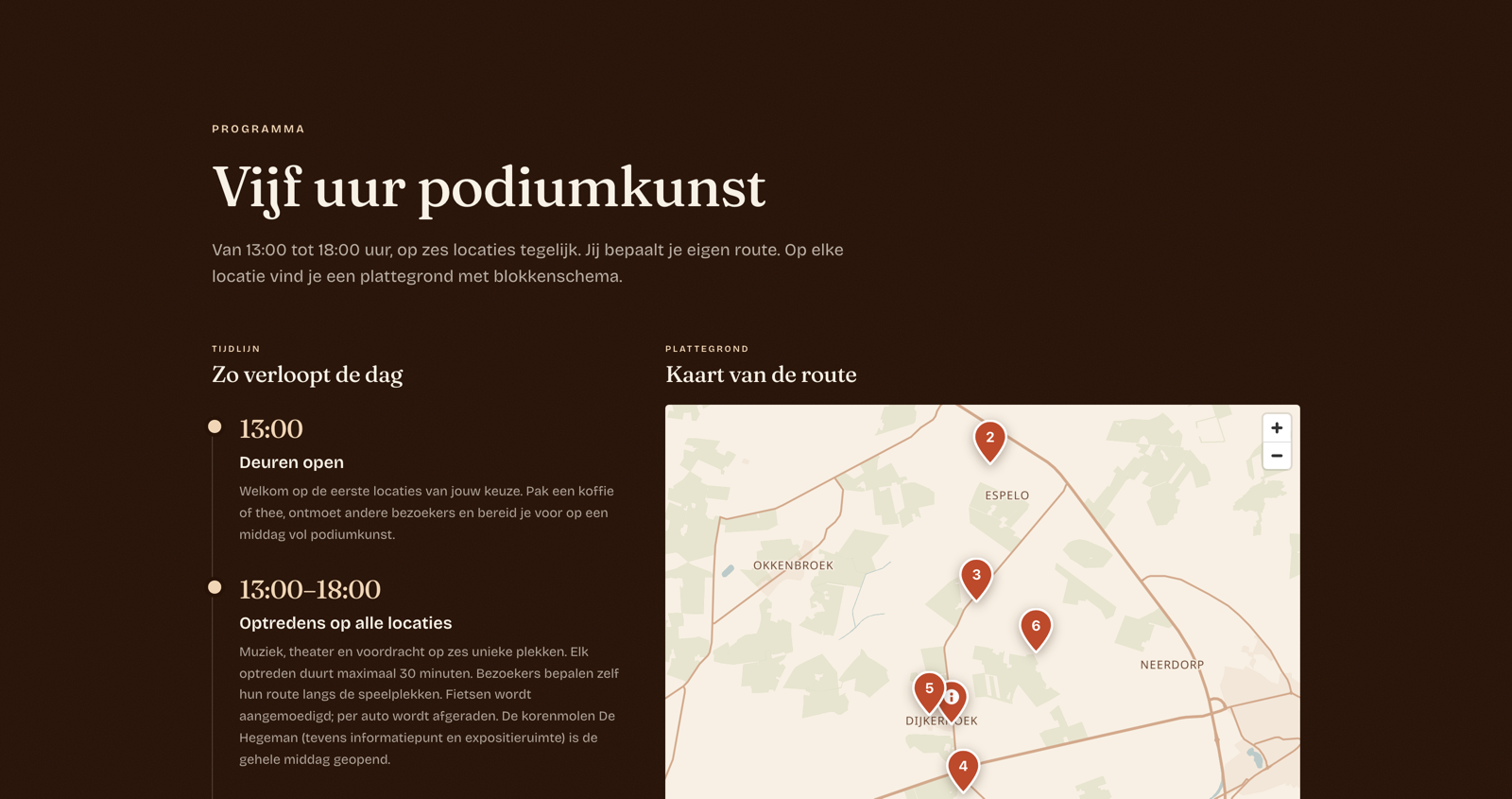 Programma & kaart van de route