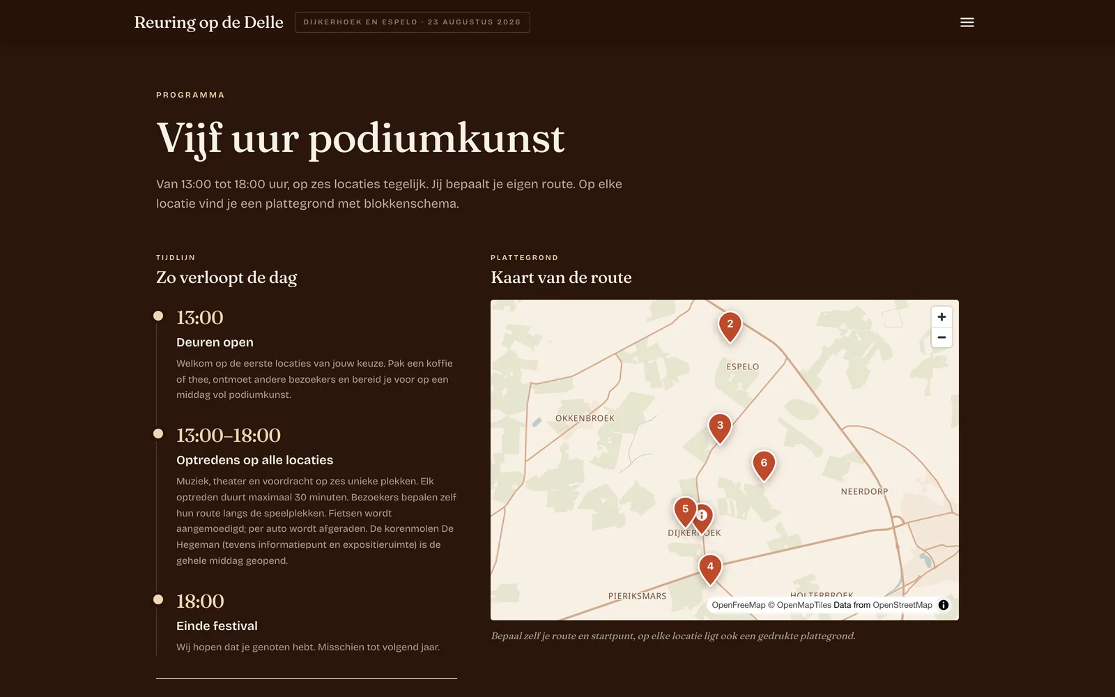 Programma & kaart van de route